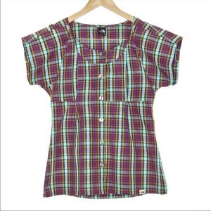 THE NORTH FACE plaid checked top size L